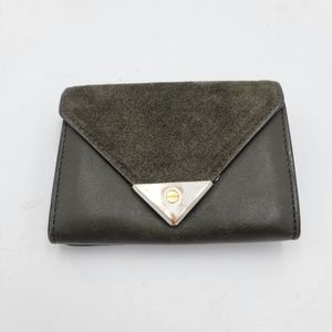 Alexander Wang Leather Suede Wallet Green